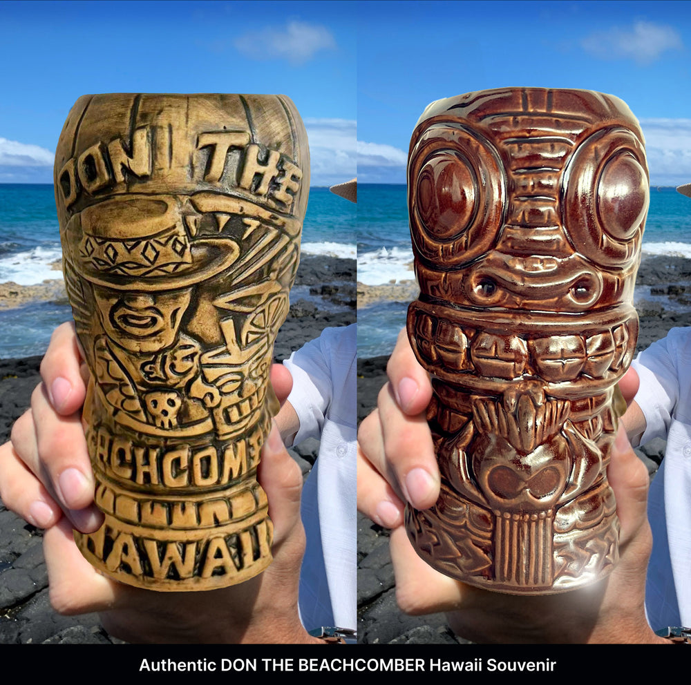 15 YEAR CELEBRATION! Don The Beachcomber Hawaii Tiki Mug - Set of 2...with FREE TOTE BAG!