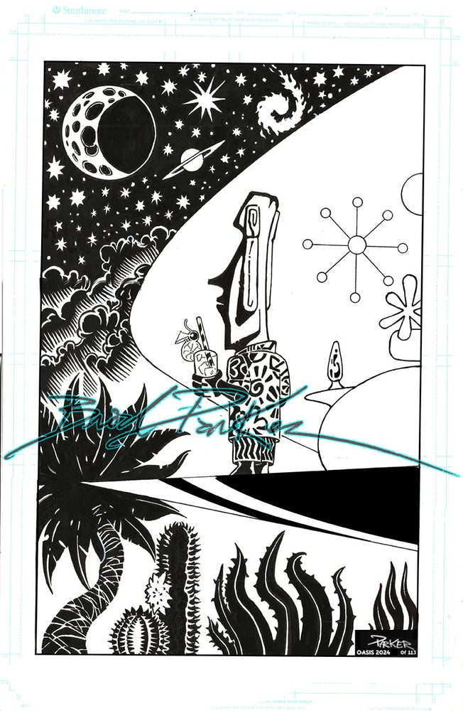 OASIS TIKI 2024 - THE RETURN (B &W) - LAST CALL! Limited Edition Giclee Signed & Numbered