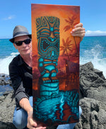 CELEBRATING MY FIFTEEN - Tiki of the Blue Pool - NEW LIMITED EDITION Canvas Or Heavy Paper Giclee!