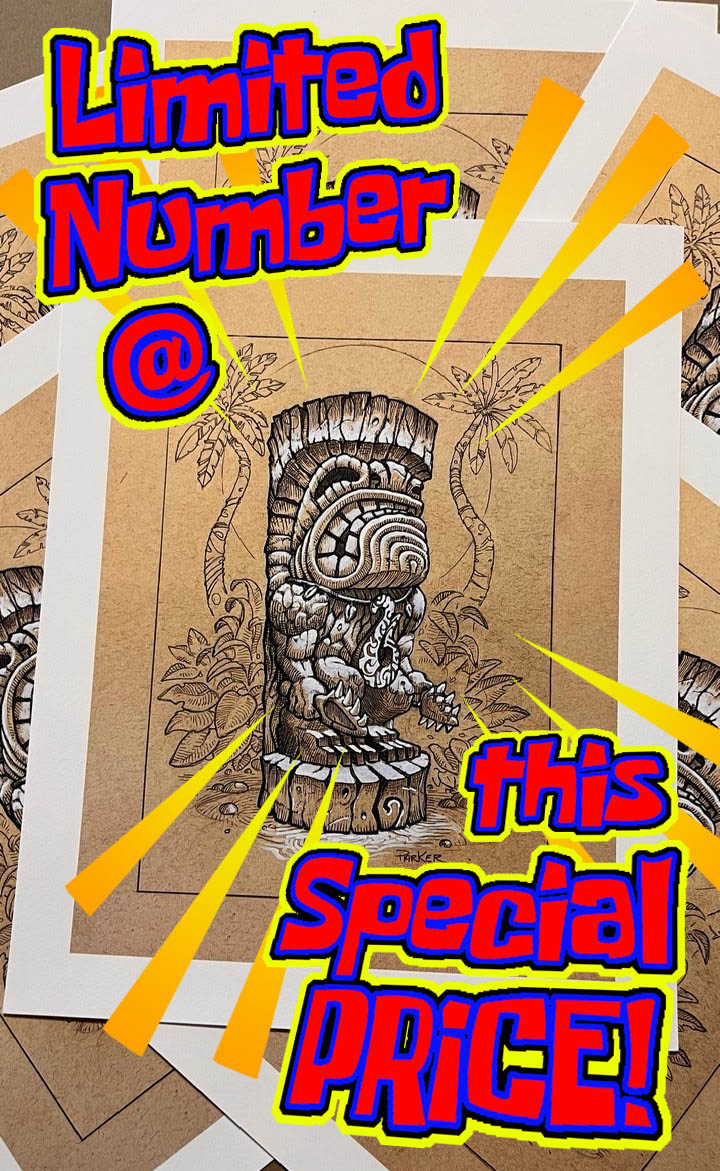 Two Fisted Tiki - Monochromatic Giclee Signed A/P - 3 remaining