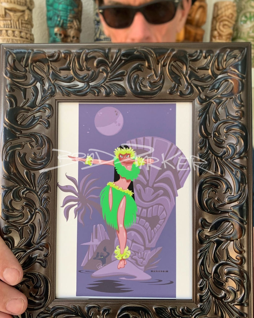 Tiki Parrotdice Autographed Canvas Giclee