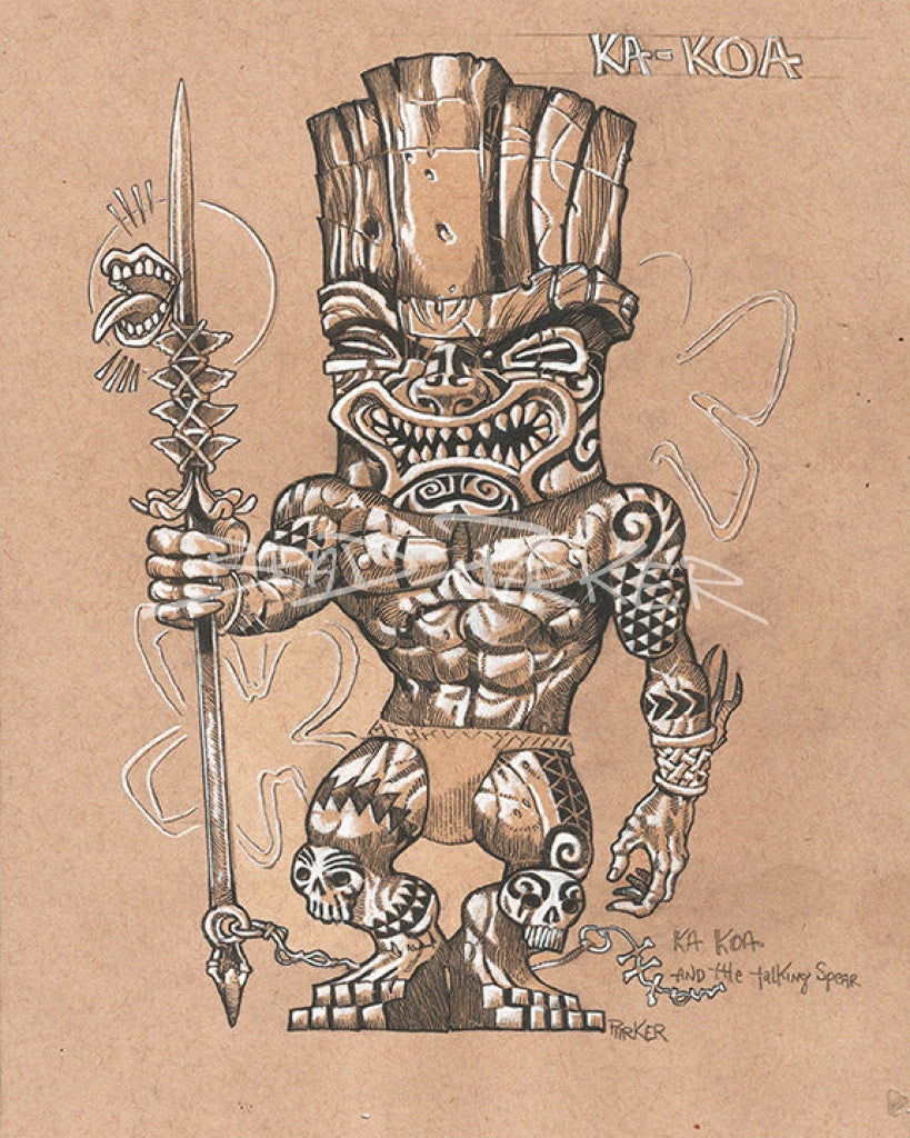Ka Koa - Monochromatic Giclee – Tiki Shark Art