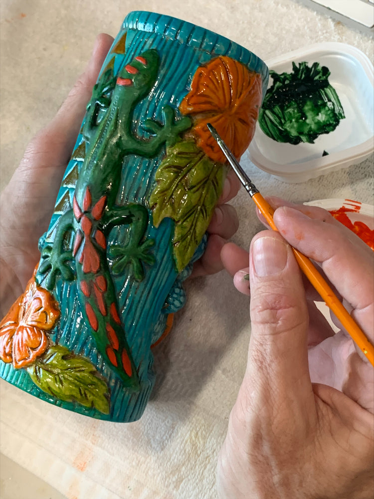 
                  
                    THE MASTER PIECE!  Hand Painted Kona Tiki Mug...From My Private Collection!
                  
                