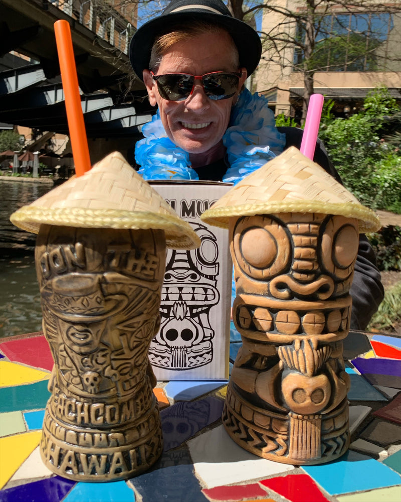 Set o' 2 - Don The Beachcomber Hawaiian Bamboo!  Limited Edition Don's 90th Anniversary Mug!