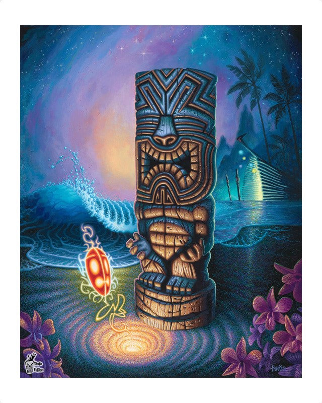 Tiki Shark Art | Authentic Tiki Artwork | Hawaiiana Art by Brad Parker