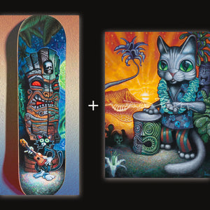 
                  
                    Scaredy Cat & the Haunted Tiki Skate Deck + FREE Paper Giclee of your Choice
                  
                