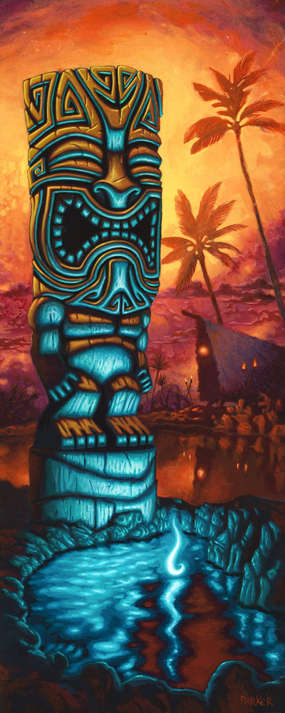 
                  
                    Tiki of The BLUE POOL - Original A/P Giclee - RARE!  A Gorgeous COLLECTORS Piece!
                  
                