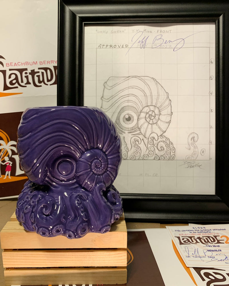 The Lucky Sucker Mug - Artist Private Collection - Ocean Purple with Original Art - ONLY 1 AVAILABLE