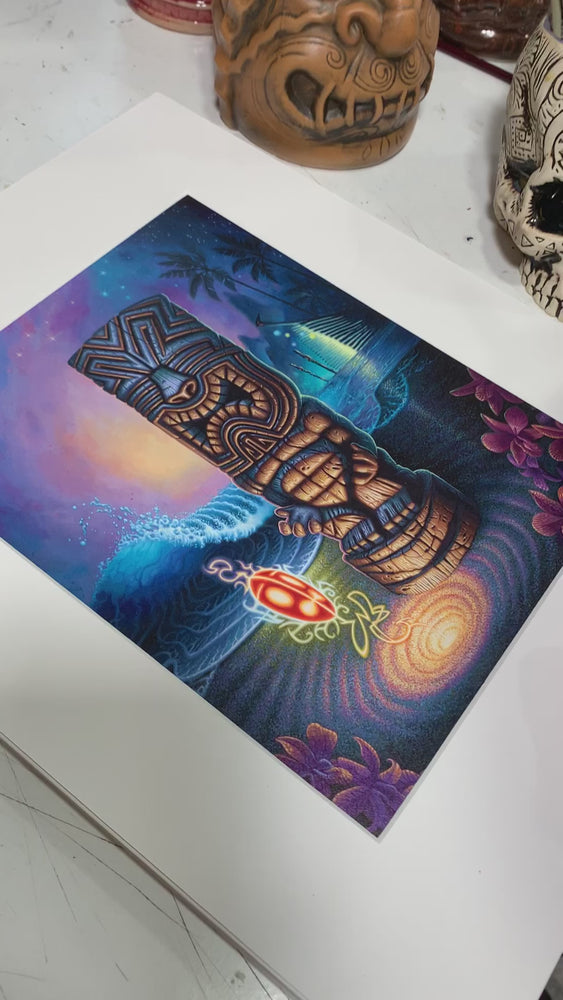 
                  
                    Load and play video in Gallery viewer, STUDIO SPRING CLEARANCE...The Sunken Tiki - ONE LEFT! Custom Matted &amp;amp; Signed!
                  
                