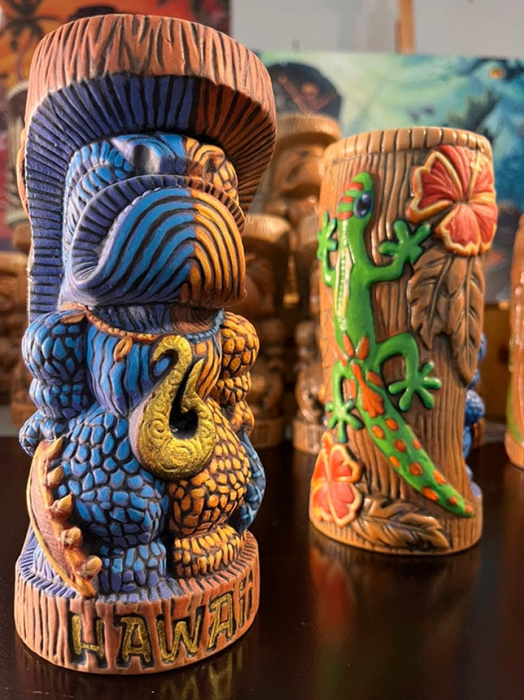 Hawaii Souvenir Tiki - Handpainted Limited Edition Mug