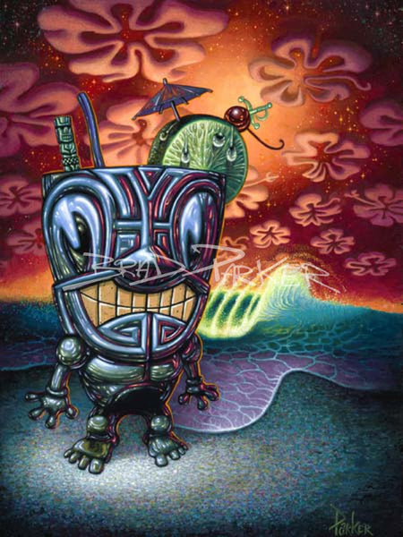 Mister Mai Tai - Paper Giclee | Brad Parker Tiki Shark Art