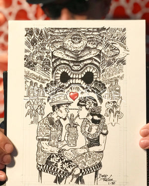 
                  
                    Romance In The Tiki Lounge #1 - Limited Edition Print Black & White Giclee
                  
                