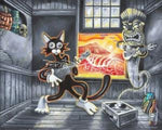 Scaredy-Cat Meets The Ghost Of Exotica - Paper Giclee