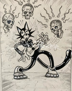 Scaredy Cat - Original Drawing (Framed)