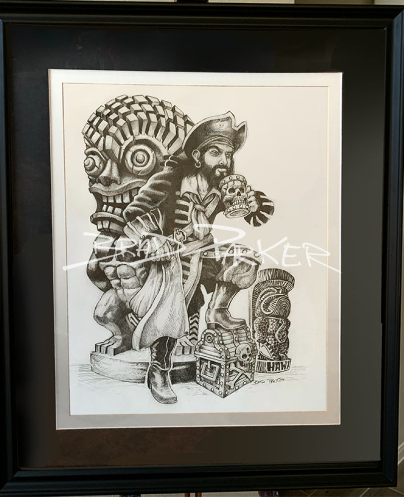The Tiki And The Pirate - Limited Edition Paper Giclee