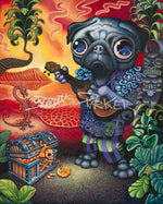 Tiki Dog - Canvas Giclee