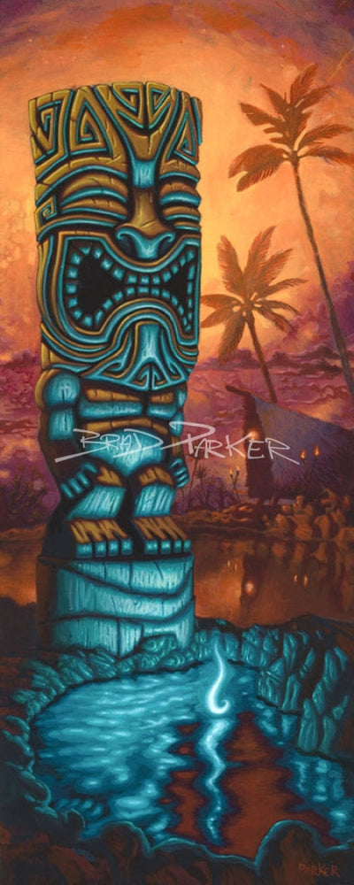 Tiki Of The Blue Pool - Paper Giclee