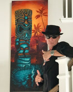 Tiki Of The Blue Pool - Platinum Edition Giclee Stretched (Only 1 Available)